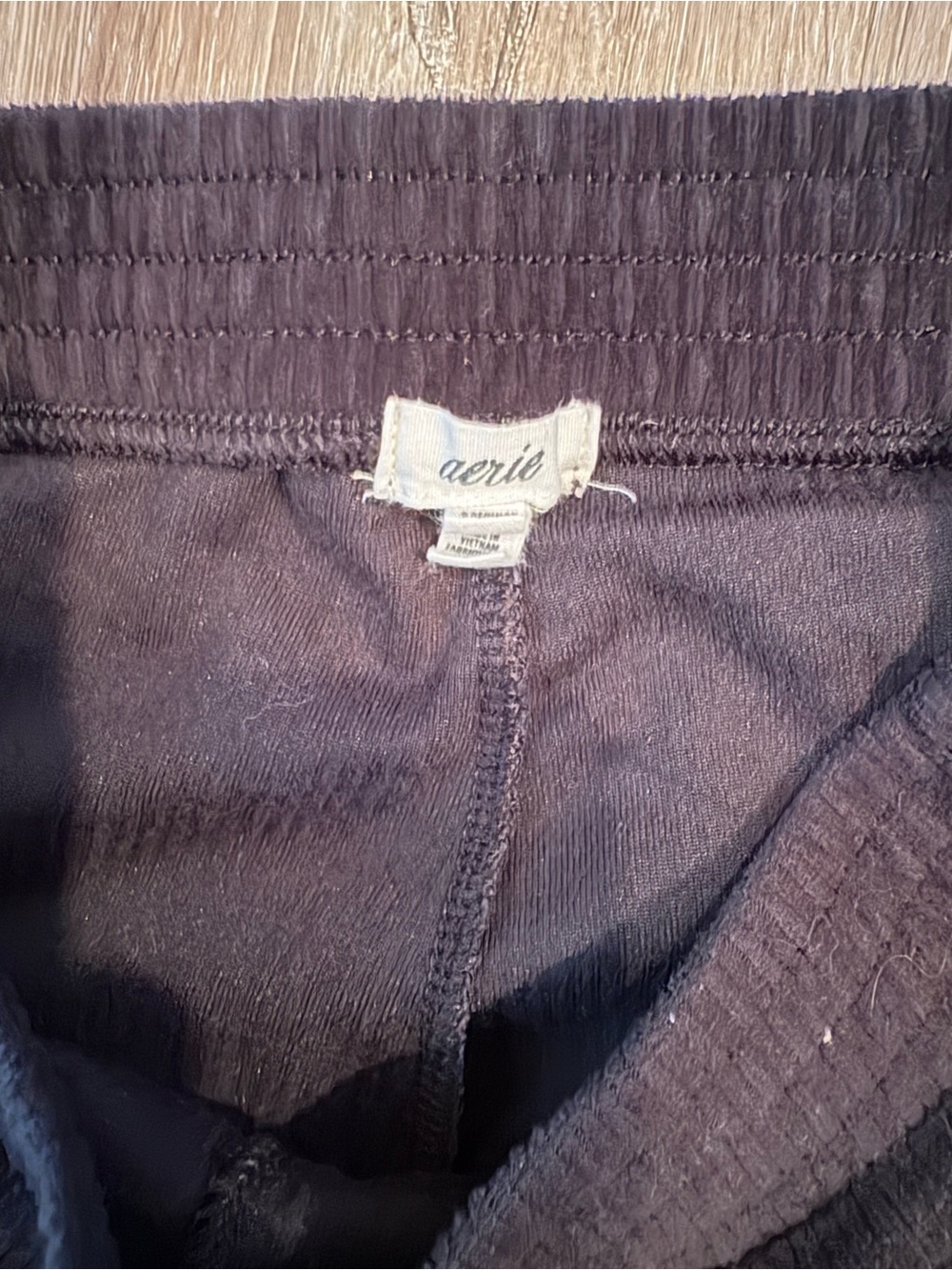 aerie Black Ribbed Waistband Knit Pants - Picture 2 of 4